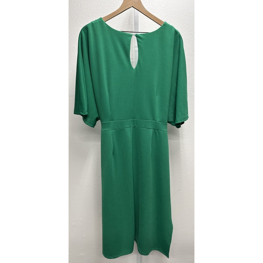 Eloquii Emerald Green Midi Dress Size 18 Short Sleeve Spring Summer office - Picture 4 of 9
